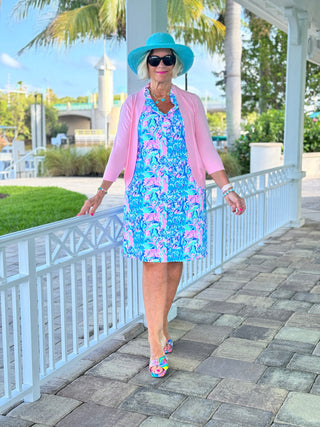 SPLASH OF PINK  RUFFLE DRESS