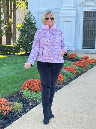 LULU-B PINK AUBREY FAUX FUR JACKET