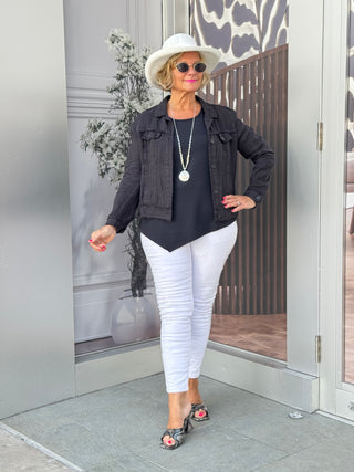 KEY WEST BLACK LINEN JACKET