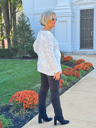 Women's Speckled Chenille Eyelash Sweater