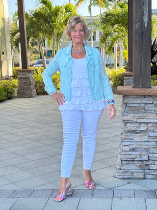 KEY WEST SEA FOAM LINEN JACKET - Cathys Place
