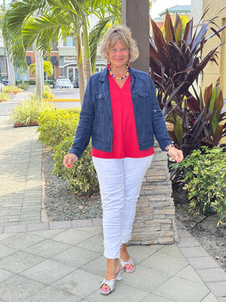 KEY WEST NAVY LINEN JACKET - Cathys Place