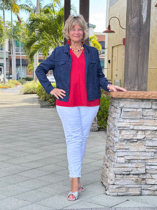 KEY WEST NAVY LINEN JACKET - Cathys Place