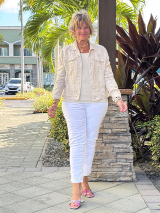 KEY WEST STONE LINEN JACKET - Cathys Place