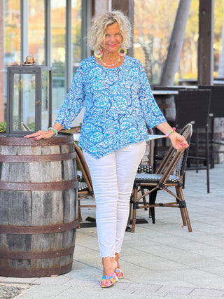 UNDER THR SEA ROUND NECK ASYMMETRIC TOP LULU b