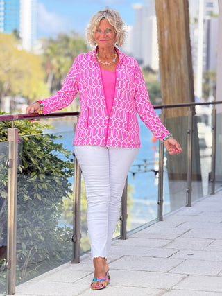 LULU B PALM BEACH LATTICE FULL ZIPPER Cathys Place