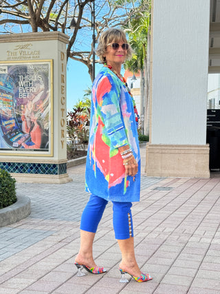 EMBELLISHED  LATTICE CAPRI COBALT - Cathys Place