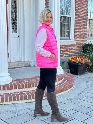 LULU-B PINK SHORT PUFFER VEST