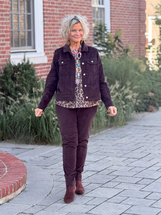 LULU B CHOCLATE VELOUR PANTS Cathys Place