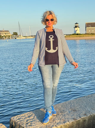 NAVY ANCHOR SWEATER