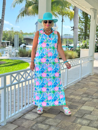 SEASHELL BEACH  RUFFLE MAXI