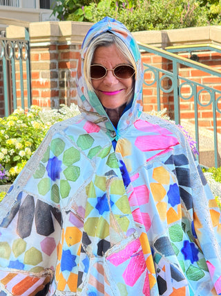 Blue Reversible Rain Cape - l Collection