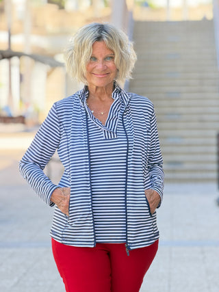 NAUTICAL NAVY STRIPE JACKET LULU-B