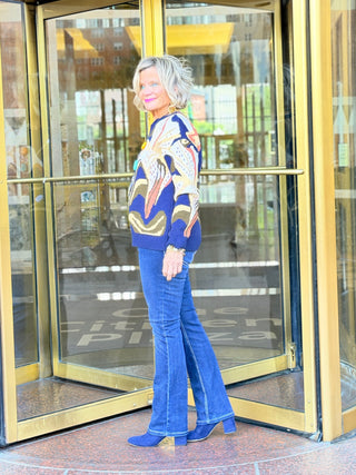 Statement Floral Crew Neck Sweater CHARLIE B