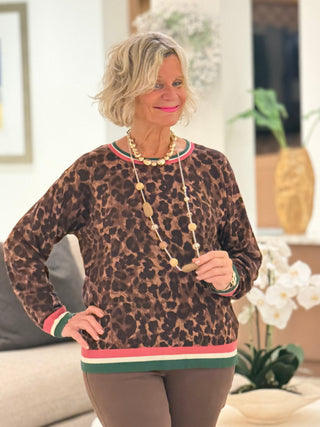 Women's Cheetah Print Knit Sweater Cathys Place