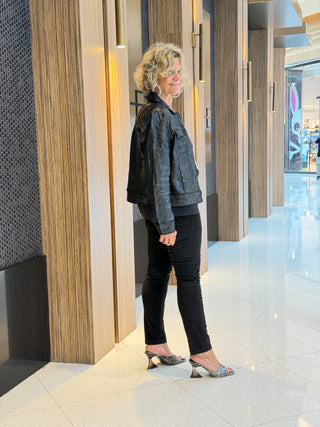 LULU B BLACK METALLIC JACKET - Cathys Place