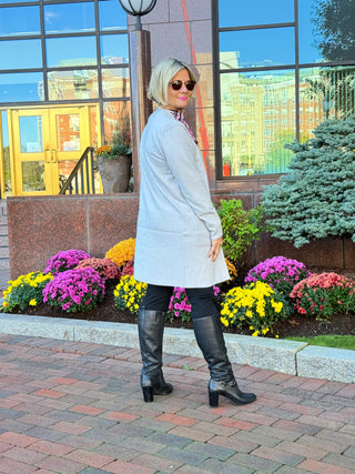 LULU-B SILVER CASHMERE CARDIGAN