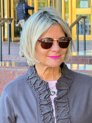 LULU-B ROUGED CHARCOAL CARDIGAN