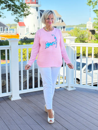 BEACH CLUB PINK CAPE COD MAP SWEATER LULU-B