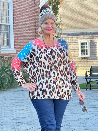 POLB Italian Cozy Leopard Sweater One Size Cathys Place