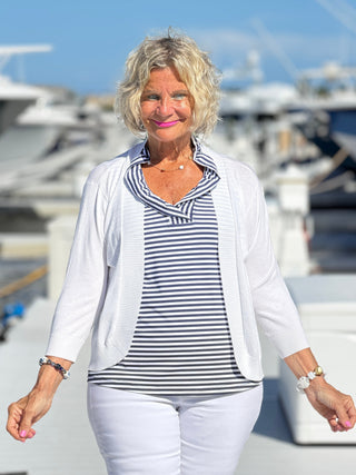 NAUTICAL NAVY SLEEEVLESS RUFFLE LULU-B