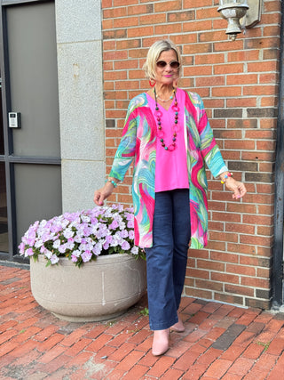 Ethyl Classic Long Length Cardi - KAMAS