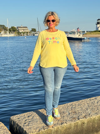 LULU-B YELLOW BEACH TIME SWEATER
