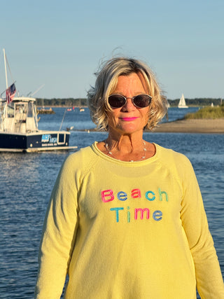 LULU-B YELLOW BEACH TIME SWEATER