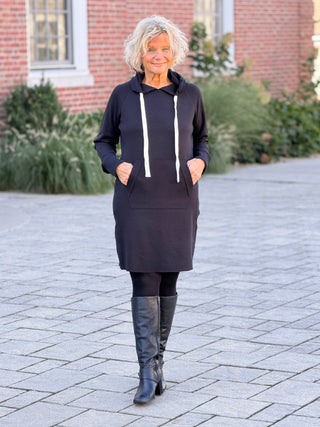 Lulu-b kangaroo pocket black scuba dress LULU-B