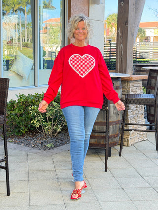 Gingham Heart Luxe Pullover Cathys Place