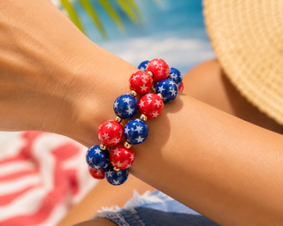 2PCS - Star Printed Beaded Stretch Bracelet Cathys Place