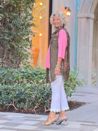 Ethyl The Harmony Vest - OLIVE ETHYL JEANS