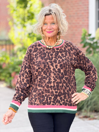 Women's Cheetah Print Knit Sweater Cathys Place