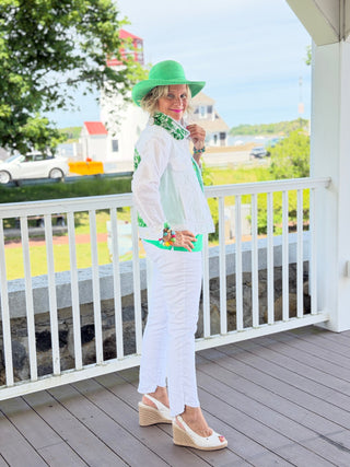 HARBOR LIGHTS GREEN LINEN JACKET Cathys Place