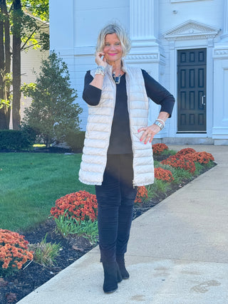 LULU-B SILVER PUFFER VEST