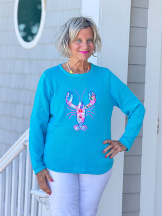 BEACH CLUB AQUA LOBSTER SWEATER Cathys Place