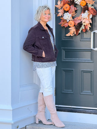 LULU B CHOCLATE VELOUR JACKET LULU-B
