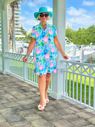 SEASHELL BEACH COLLAR DRESS