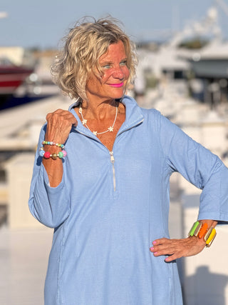 Lulu-b Perri Textured Half Zipper Dress LULU-B