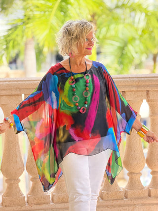 SOPHIA BLACK BURNOUT TOP Cathys Place