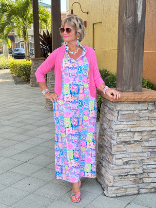 SANDY BEACH COLOR RUFFLE MAXI