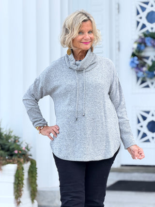 Women's Cozy Cowl Neck Solid Pullover Top FOREST Cathys Place
