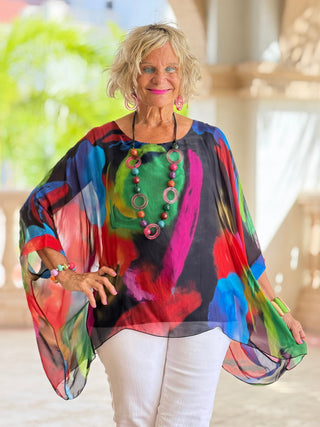 SOPHIA BLACK BURNOUT TOP Cathys Place