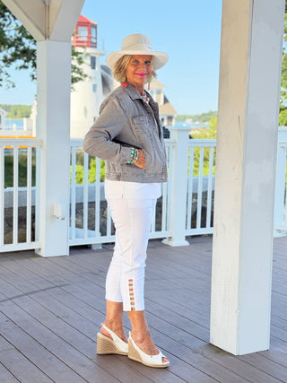 LULU B BLACK CHAMBRAY LINEN JACKET LULU-B