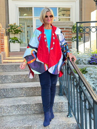Red fashion Travel Reversible Rain Cape