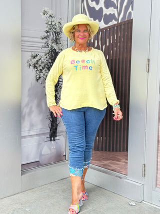 LULU-B YELLOW BEACH TIME SWEATER