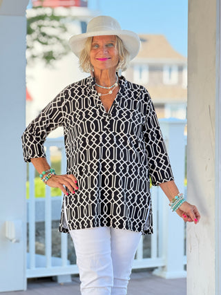 LULU MIDNIGHT TRELLIS TUNIC LULU-B