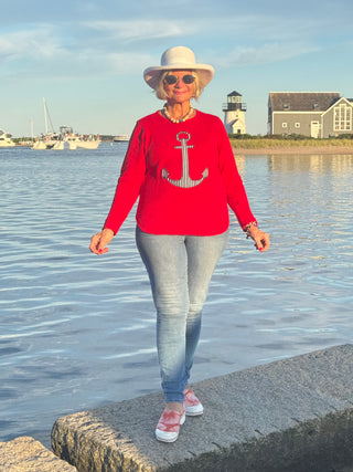 RED  NAVY STRIPED ANCHOR