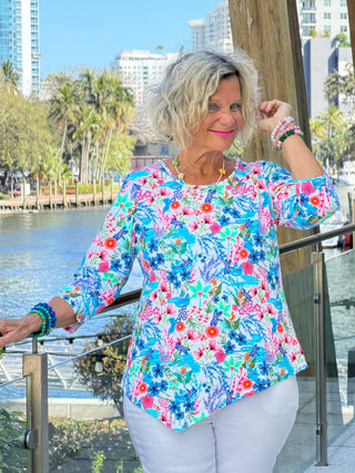 LULU B PARADISE GARDEN ASYMMETRIC TOP LULU-B