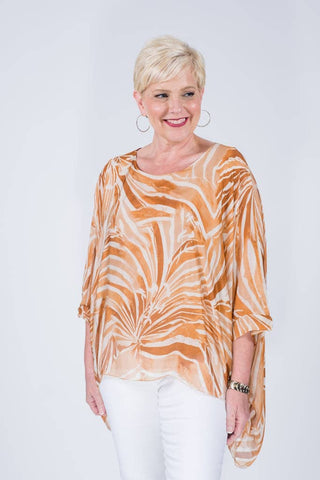 Sofia Botanika Silk Kaftan (BQ201BT) TINA Stephens Italy/Tees By Tina